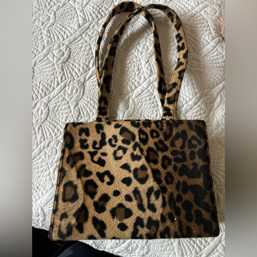 Vintage 90s Kate spade fuzzy leopard shoulder bag - Picture 3 of 9